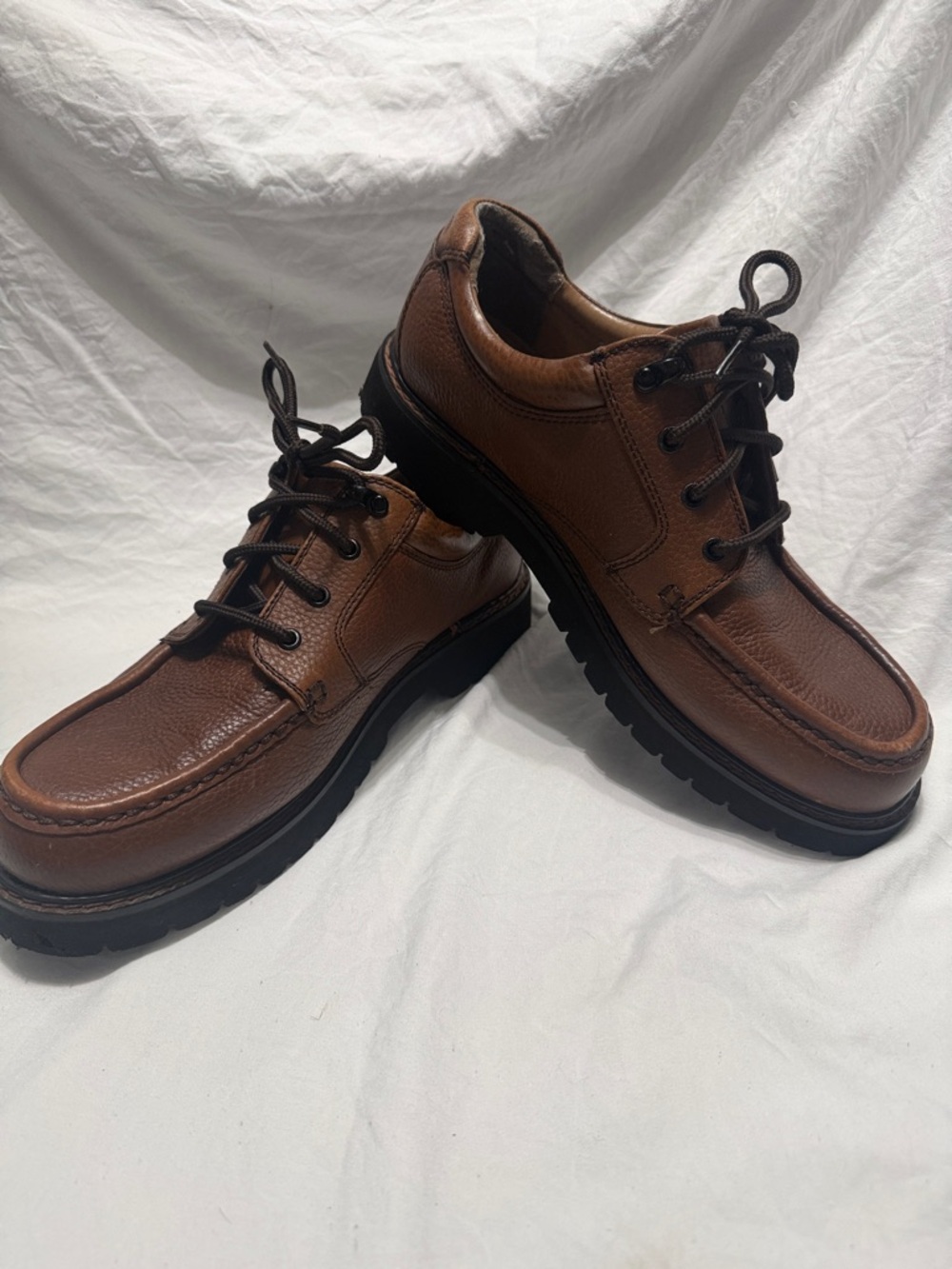Dockers Oil Resitant Men's Brown Leather Moc Toe Lace-Up Casual Shoes